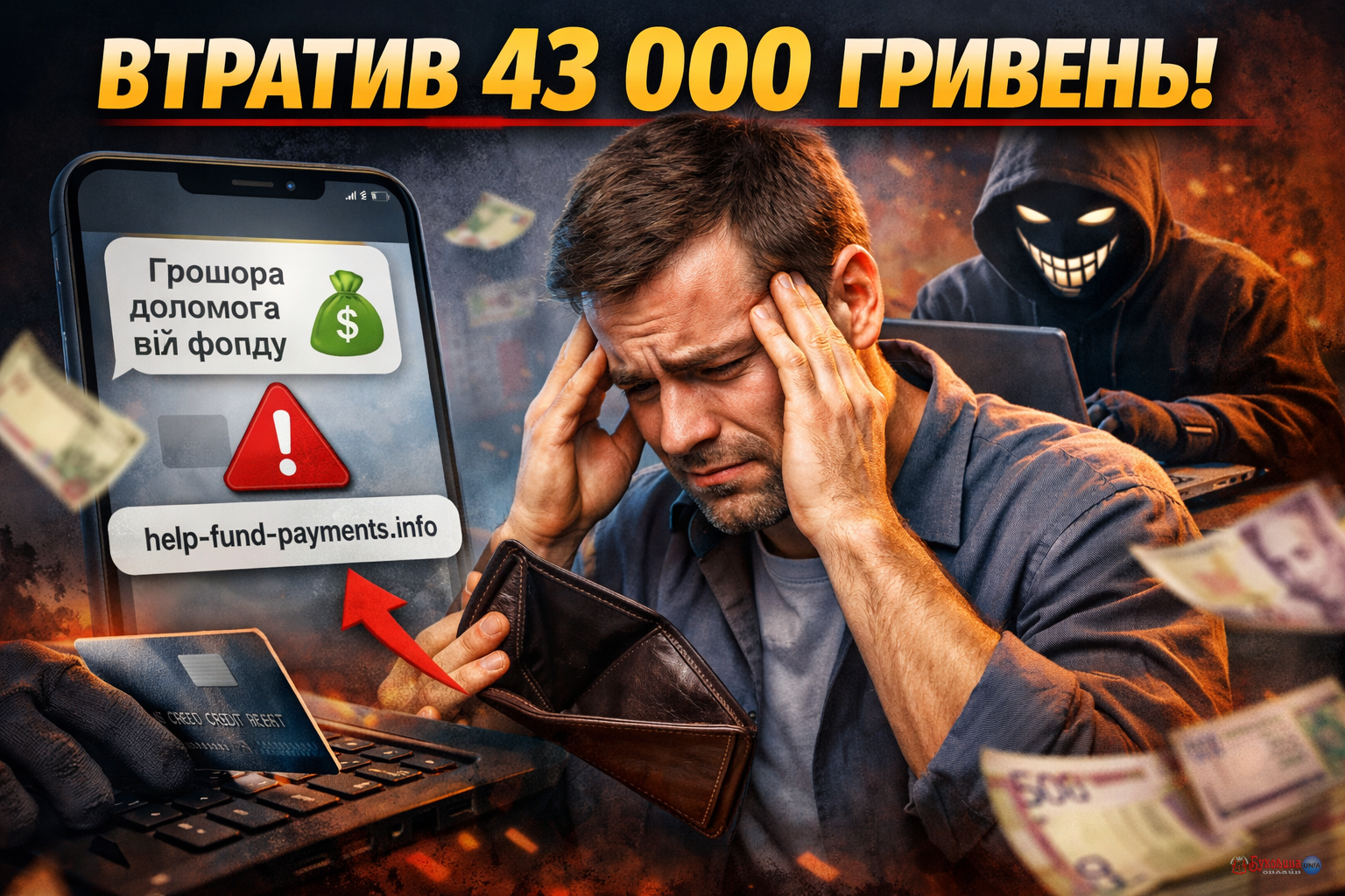 Одна помилка — мінус 43 тисячі: шахраї обдурили жителя Чернівців через месенджер